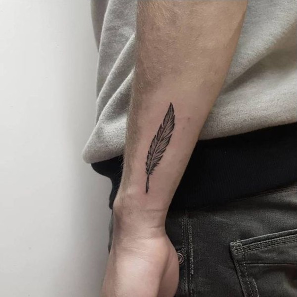 Feather wrist tattoos