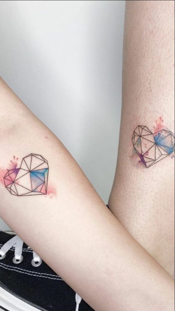 couple heart tattoos