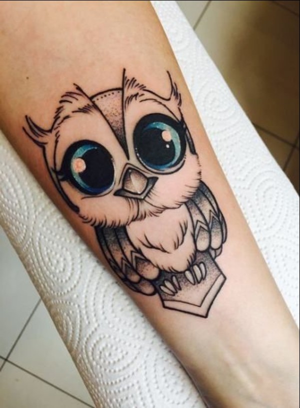 small owl tattoos for wrist