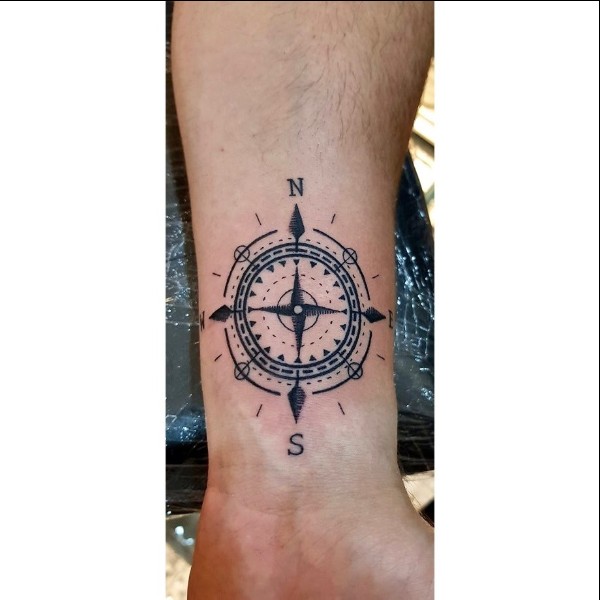 compass tattoos on inner wrist