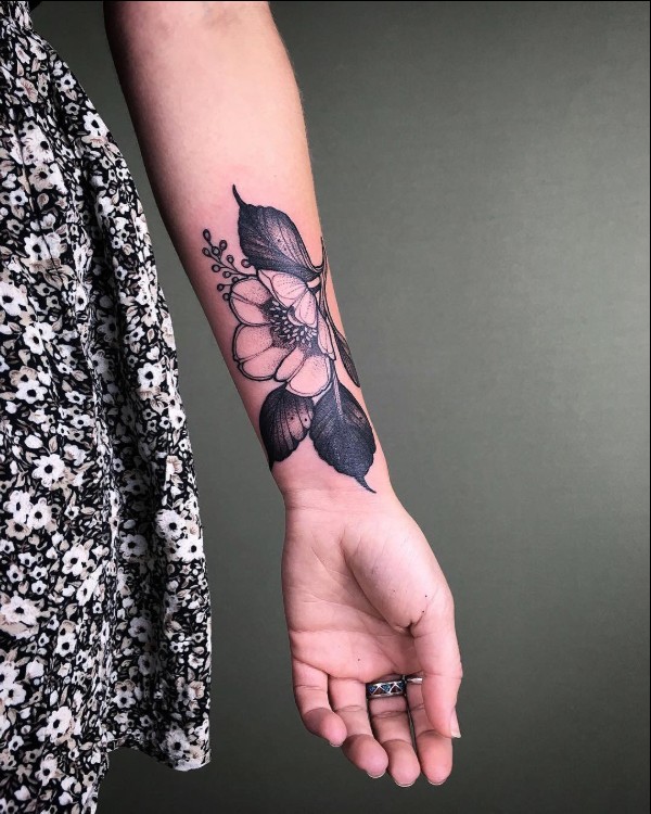 beautiful flower wrist tattoos