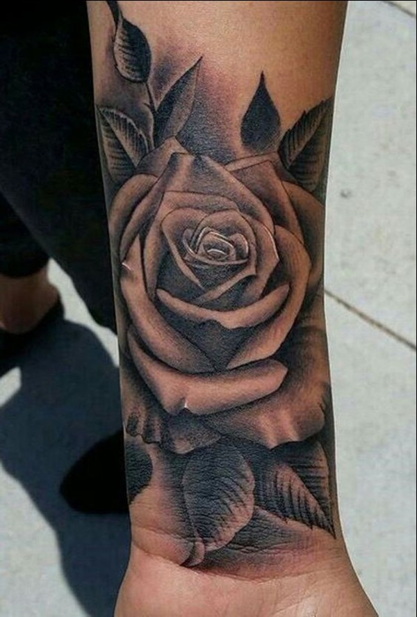 3d rose flower wrist tattoos
