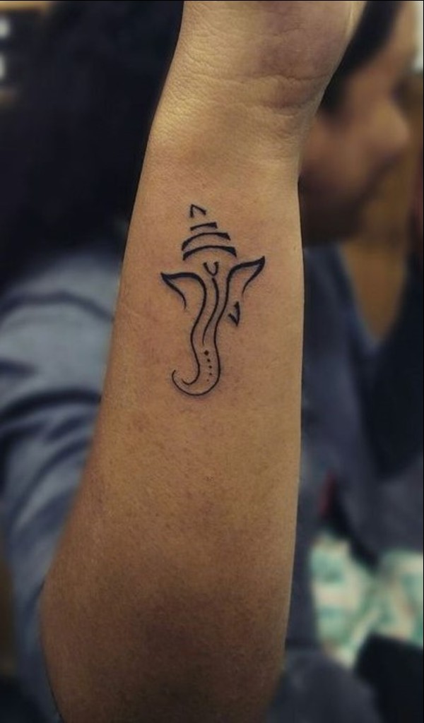 Lord Ganesha side wrist tattoos