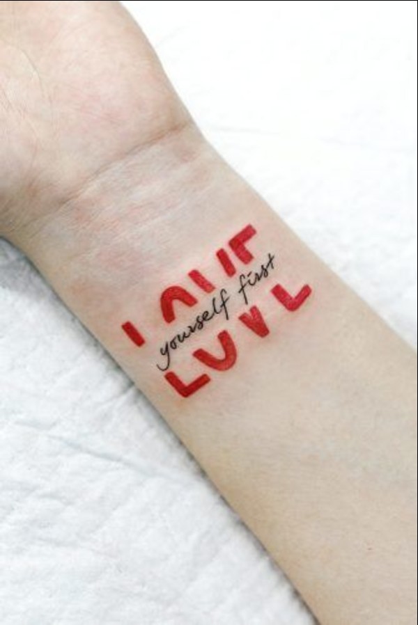 love word wrist tattoos