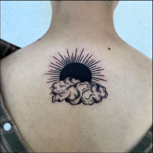 sun cloud tattoo designs