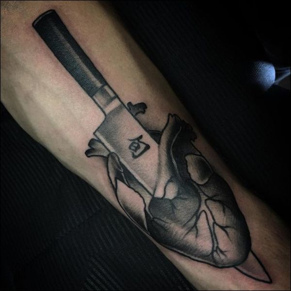 knife tattoos chef