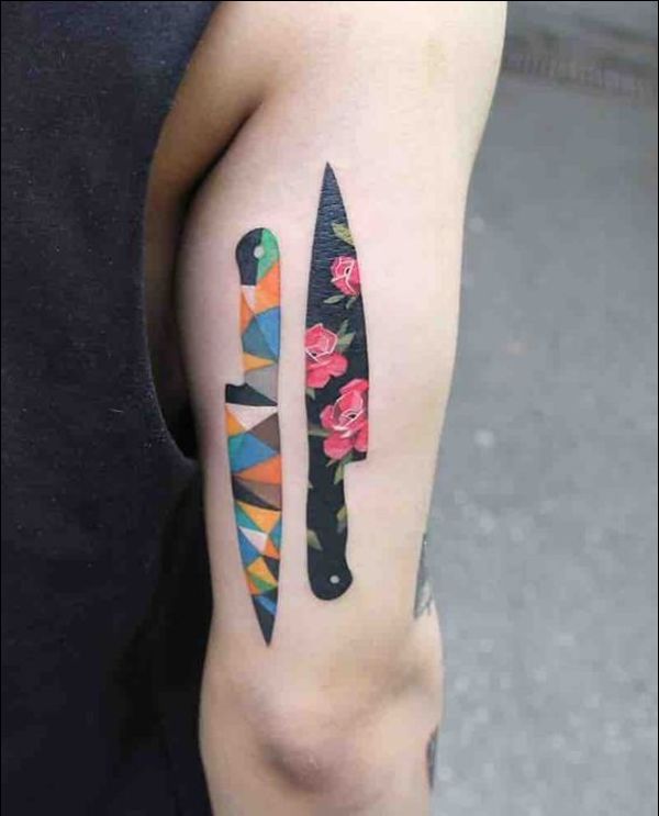 What does a knife tattoo mean?