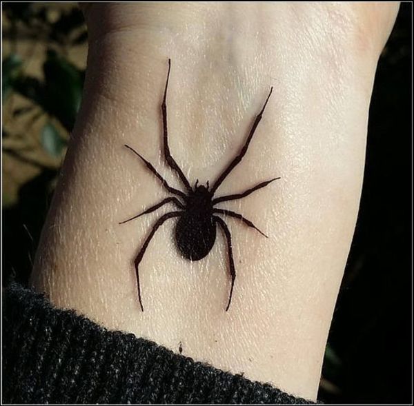 traditional black widow tattoo