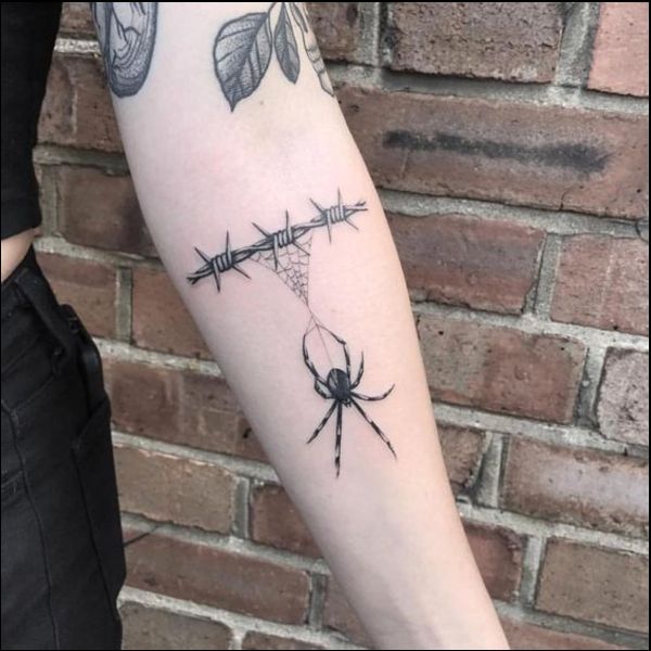 3d black widow spider tattoo