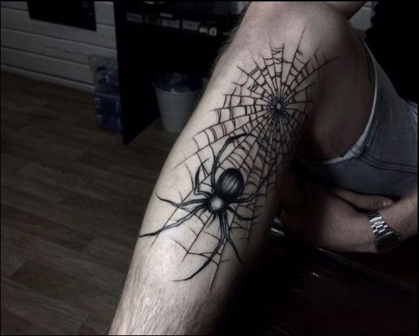 3d black widow tattoo