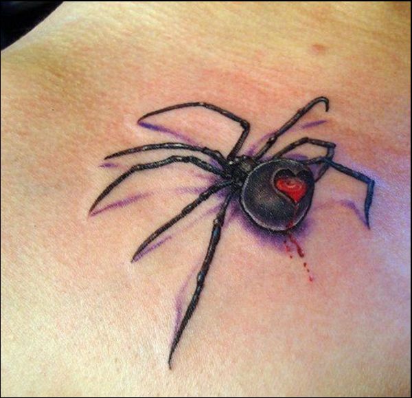 3d black widow tattoo