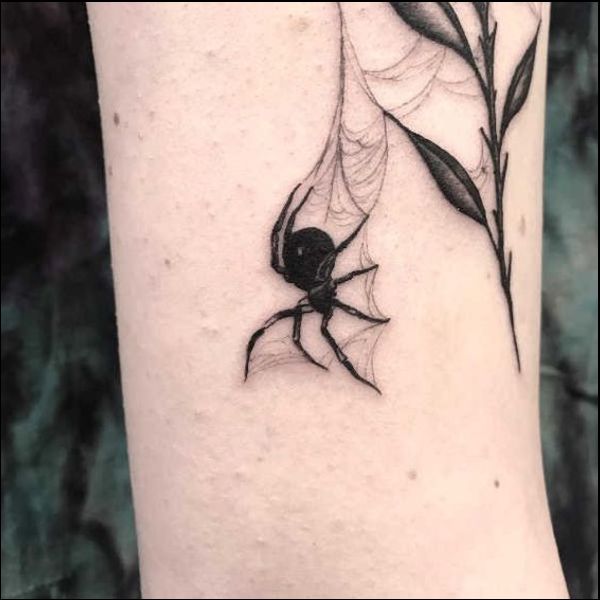 3d black widow spider tattoo