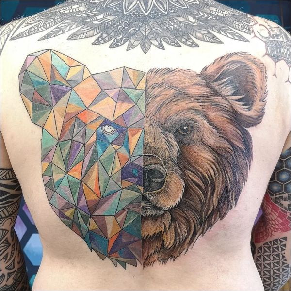 full back bear tattoo designs