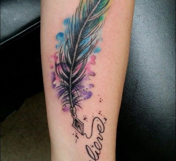 50+ Very Attractive Feather tattoos Designs & Ideas For Tattoo Lovers