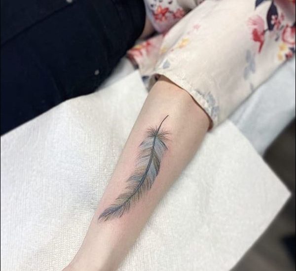 Feather Tattoo Drawn on Wrist by Musiclover21k on DeviantArt