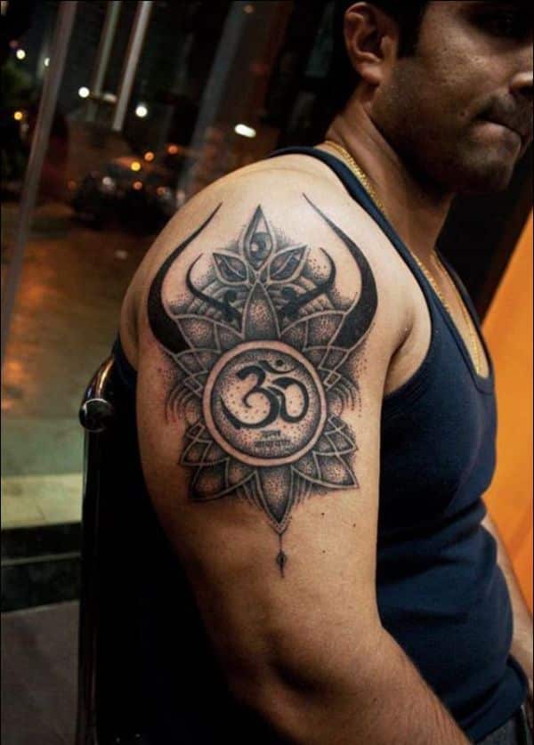 Colourful Om with Shankh Tattoo  Ace Tattooz