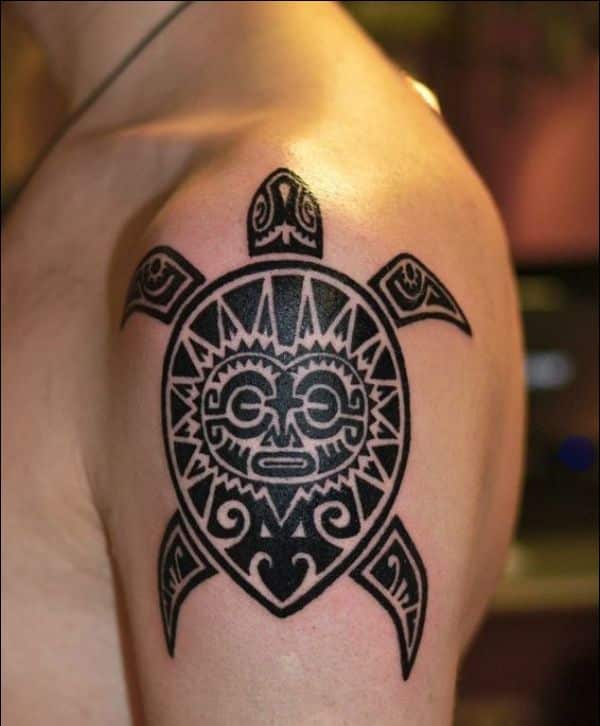 turtle tattoo design on shoulder for men and women
