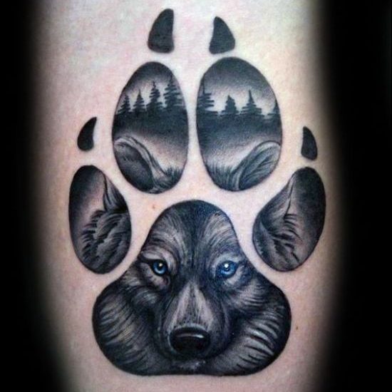 Wolf paw tattoo designs