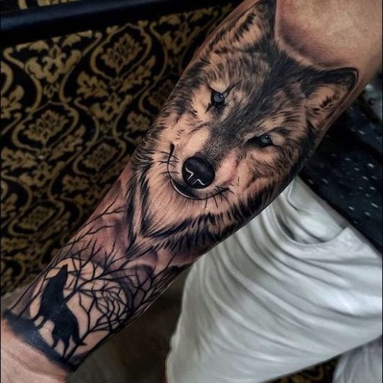wolf tattoos designs on inner forearm