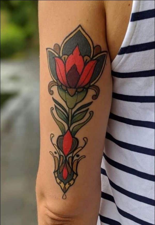 flower tattoo on hand