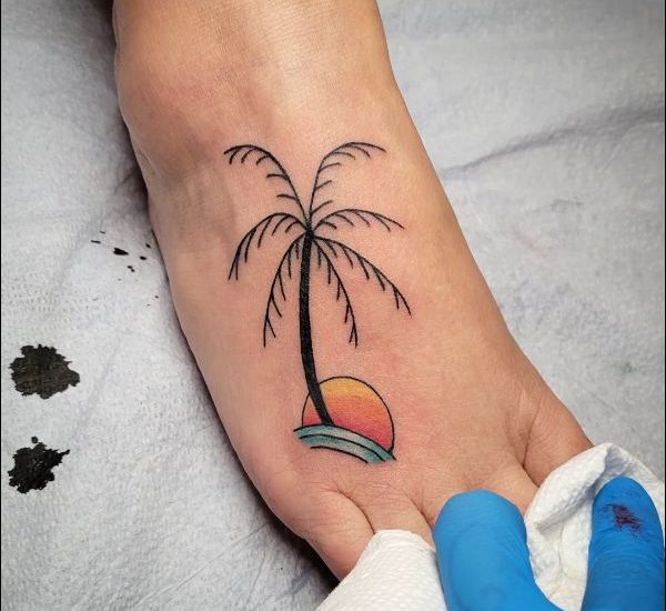 Tattoo uploaded by frencha  Palm tree tattoo on ankle  Tattoodo