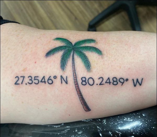 palm tree tattoo design on arm