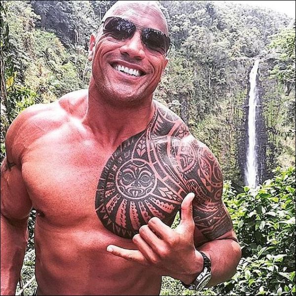 Dwayne The Rock Johnson chest tattoo designs