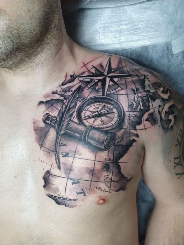 30 Interesting Compass Tattoo Designs for men and women - TattoosInsta