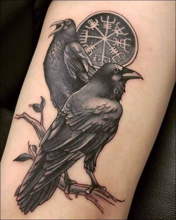 crow tattoos on forearm