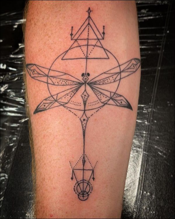geometric dragonfly tattoo designs ideas for men and women