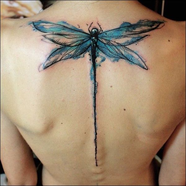 dragonfly tattoo design on back