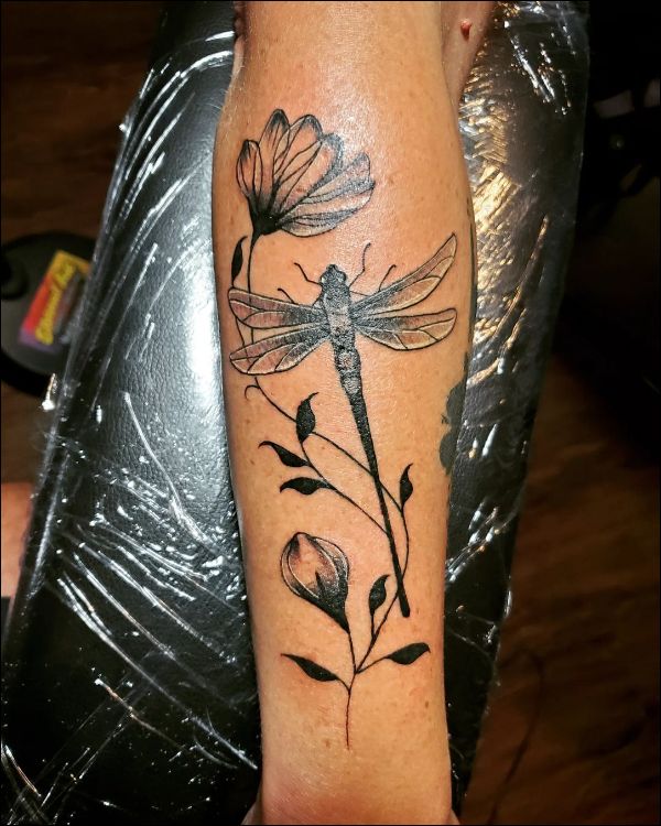 Discover more than 77 flower with dragonfly tattoo latest  thtantai2