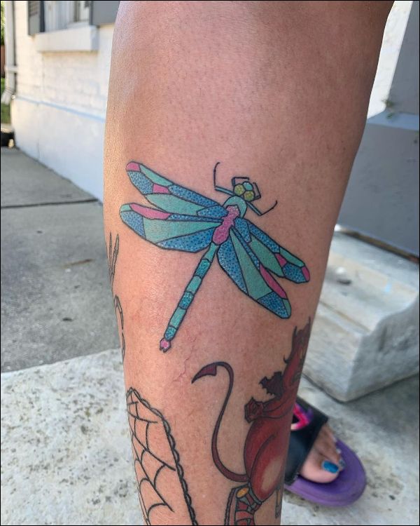beautiful dragonfly tattoo design on wrist