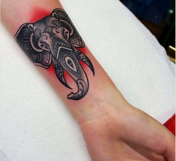 Traditional Style Elephant Tattoo by Deno TattooNOW