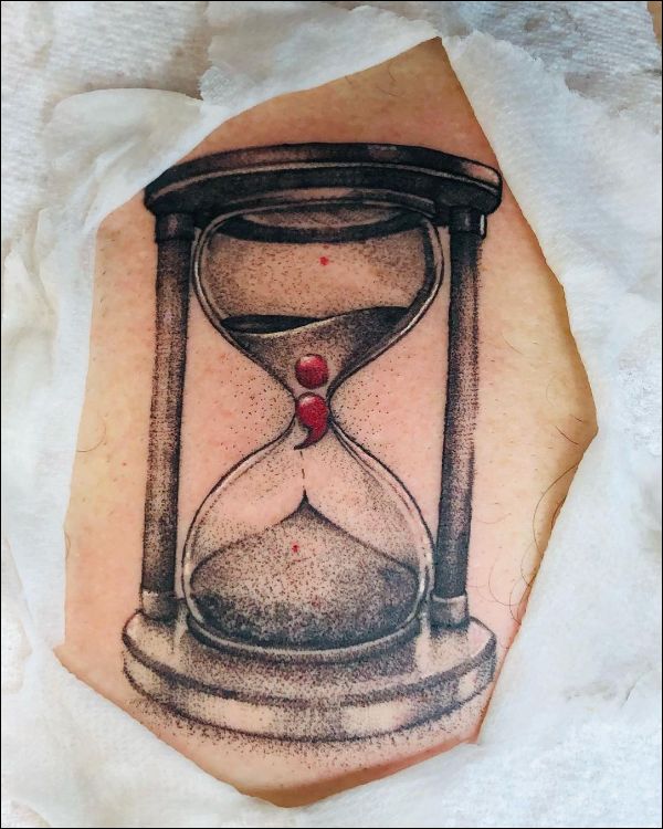 semicolon hourglass tattoo designs
