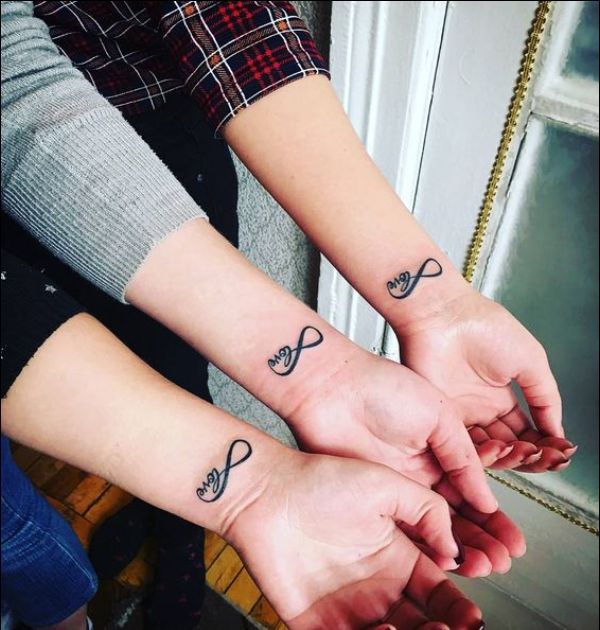 best friend infinity tattoo designs on wrist