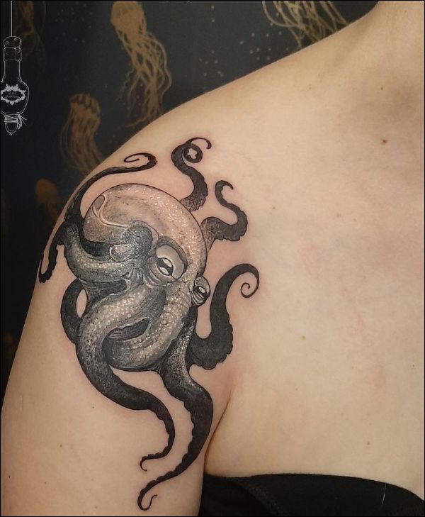 octopus tattoo design on shoulder