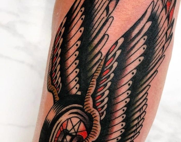 Harley Davidson with wings tattoo designs