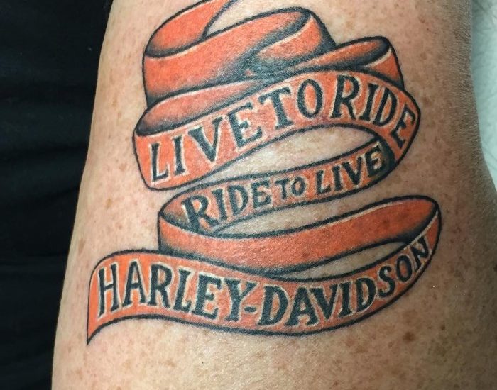 Live to Ride-Ride to Live" Harley Davidson quotes tattoos