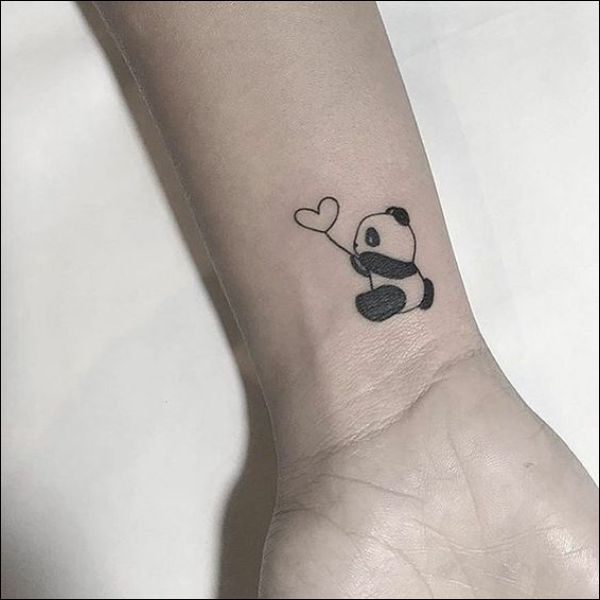 cute panda wrist tattoos