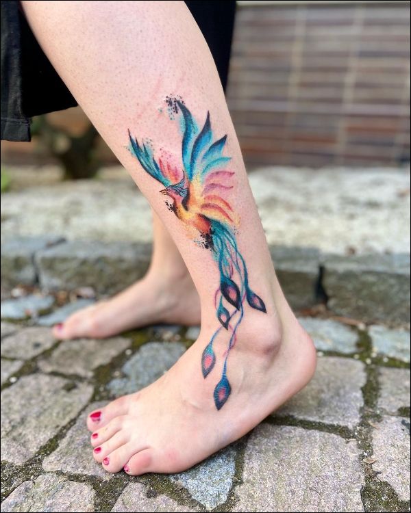 phoenix tattoo foot