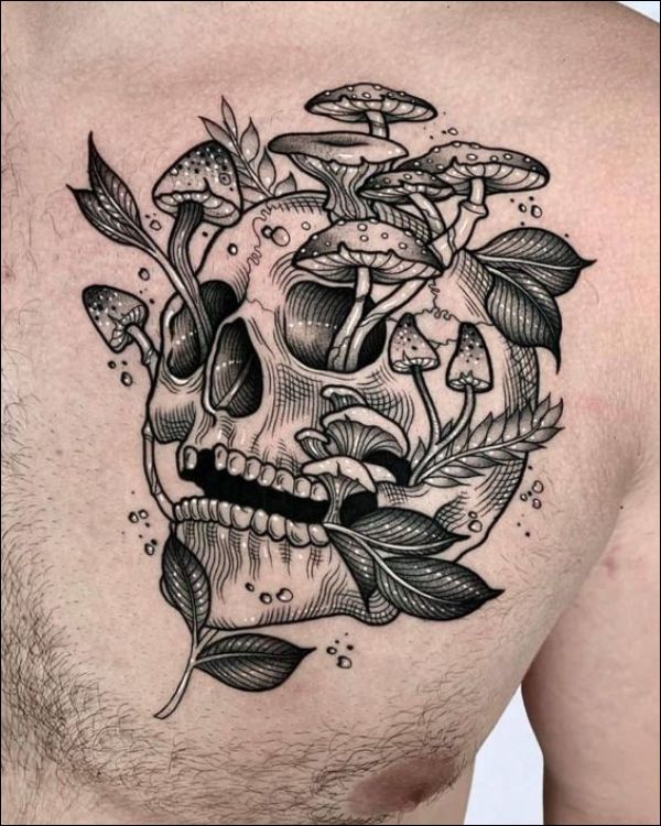 flower and skull tattoos designs for men and women