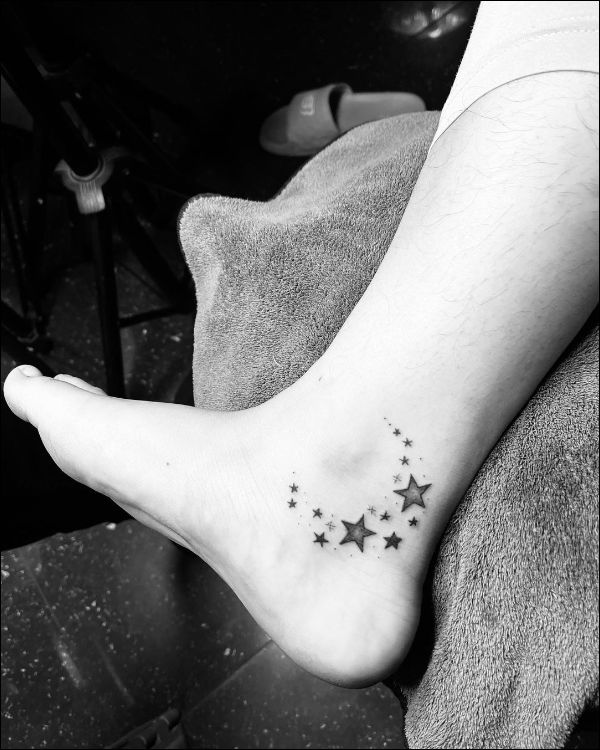 star tattoos on ankle for girls