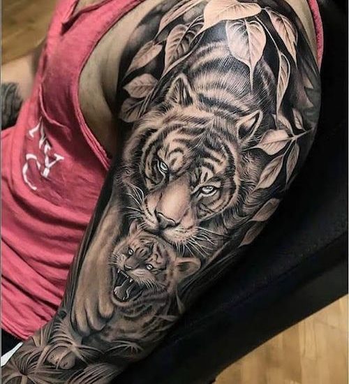 Half Sleeve Tiger Tattoos