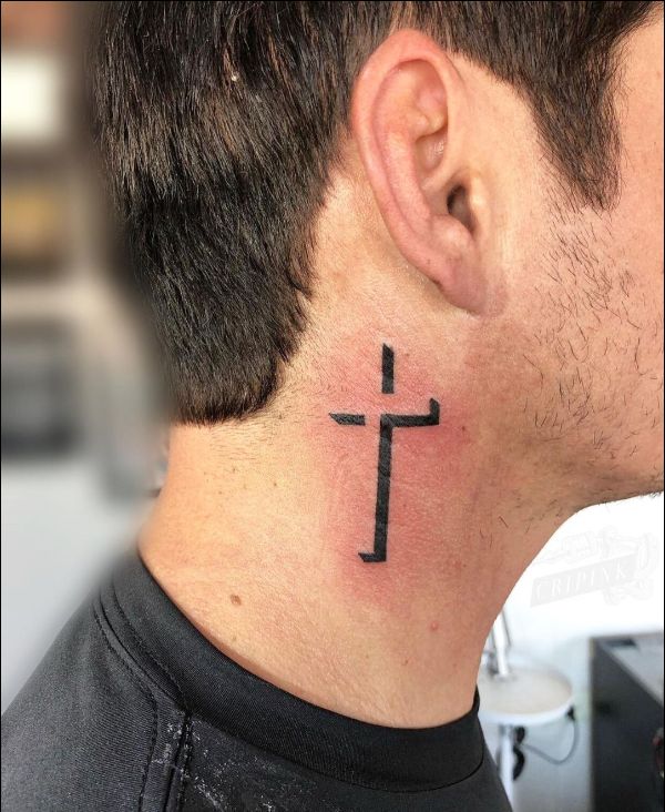 cross neck tattoos designs for men and women