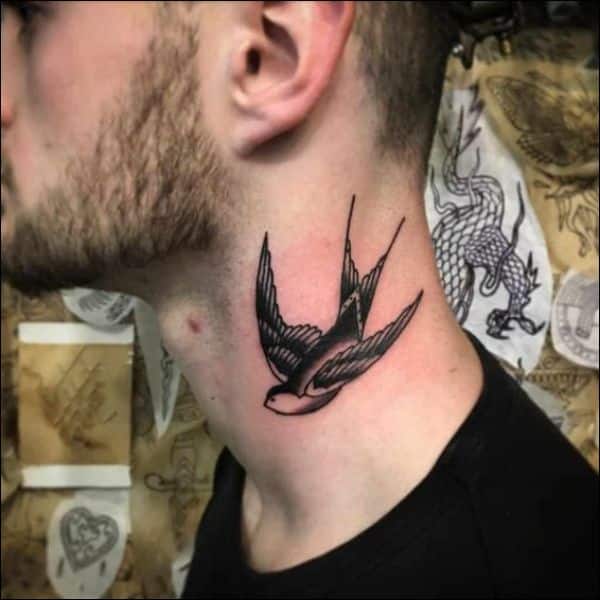 bird neck tattoos designs