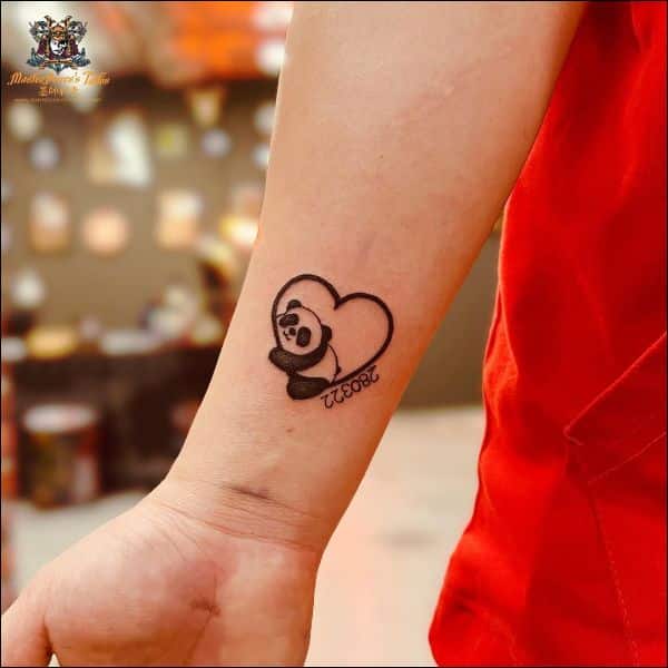 heart panda tattoos for men and women