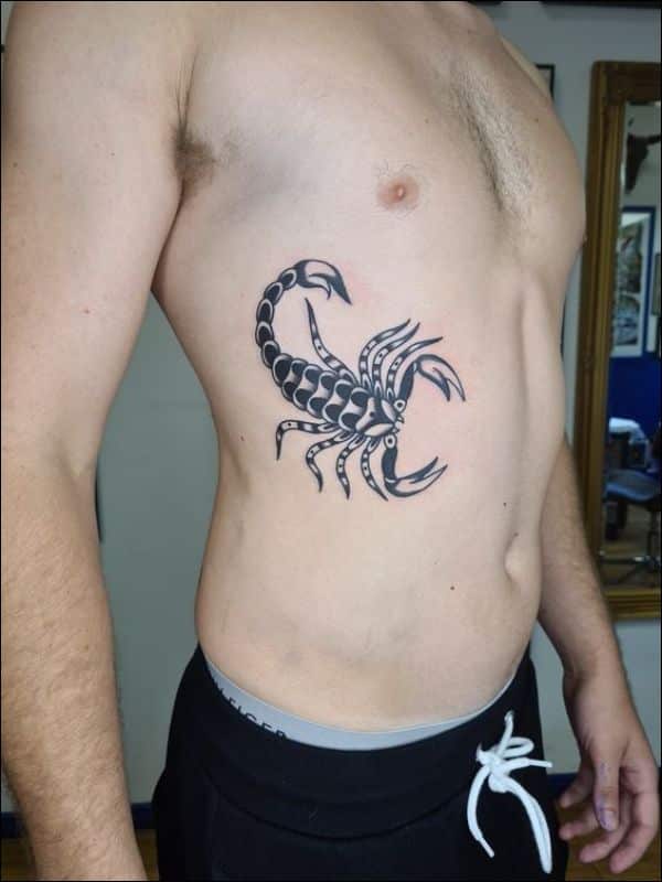 scorpion tattoos on ribcage ideas for men and women