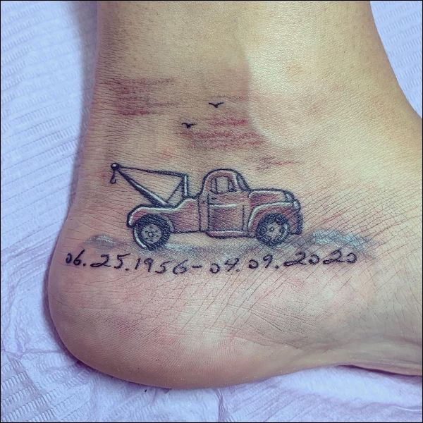 Truck tattoo in 2023  Truck tattoo Memorial tattoo grandpa Tattoo designs  men