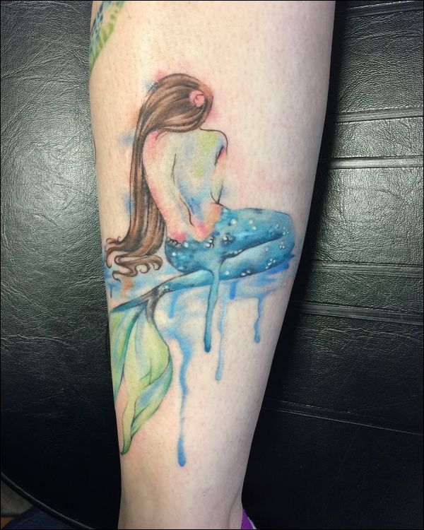 Mermaid tattoo designs on leg